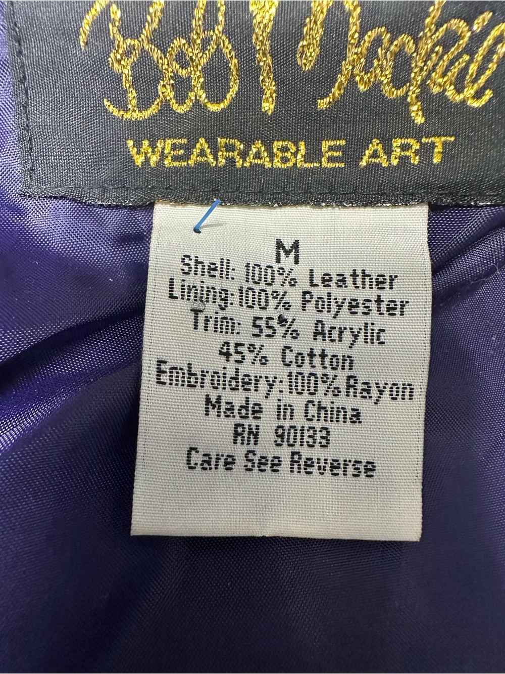 Bob Mackie Wearable Art Purple Suede & Knit Zip Jacket with Pink Embroidery - Picture 6 of 8